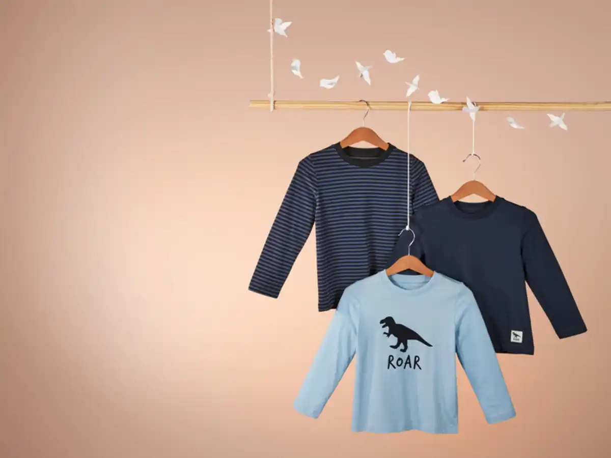 Bild 3 von lupilu® Kleinkinder Langarmshirts, 3 Stück, mit Rundhalsausschnitt