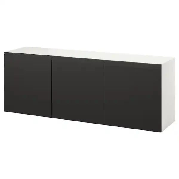 Bild 1 von BESTÅ Schrankkombination für Wandmontage, weiß/Hammarsmed anthrazit 180x42x64 cm