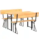 Bild 1 von holz4home Bierzeltgarnitur BIERBANK 3-teilig 117 x 45,5 cm schwarz /naturfarbig