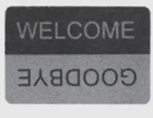 Fußmatte Curly Print Welcome Grau