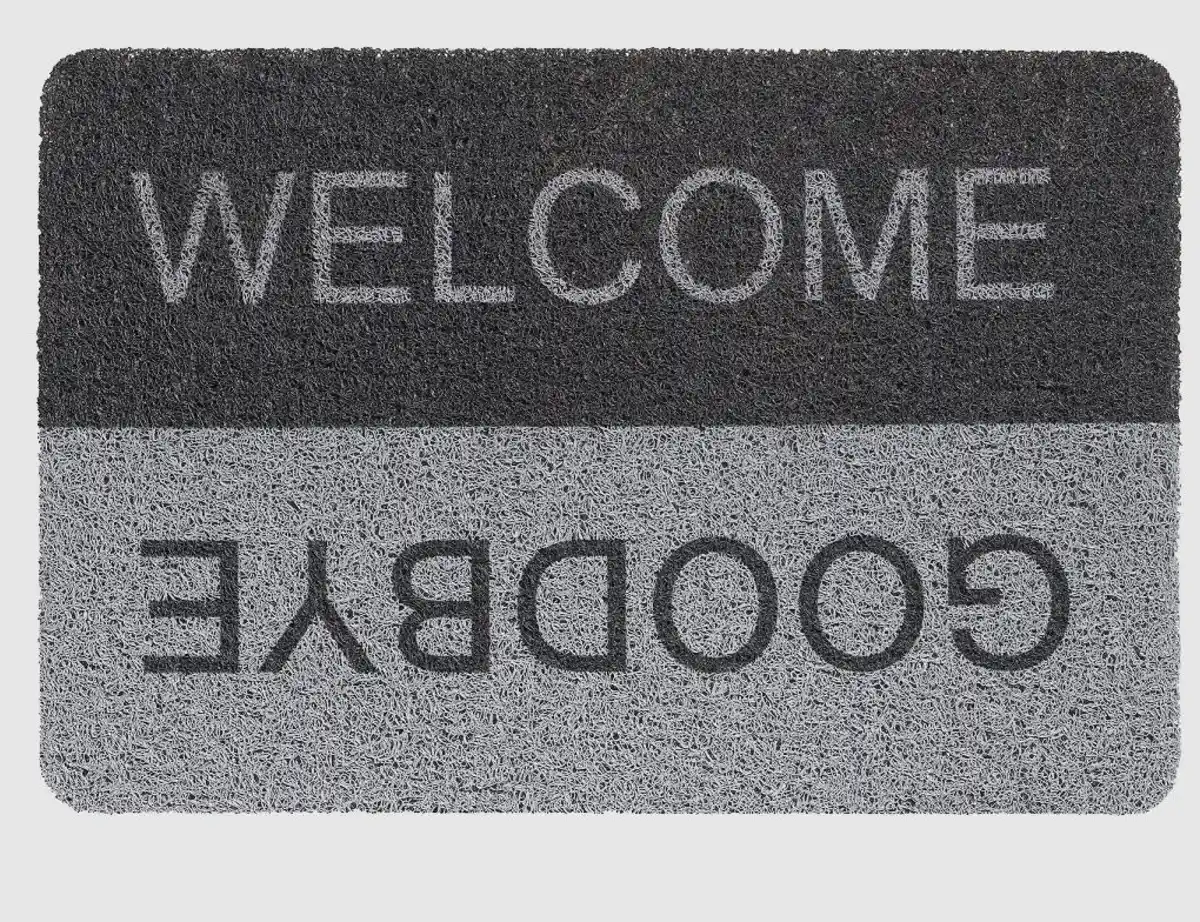 Bild 1 von Fußmatte Curly Print Welcome Grau