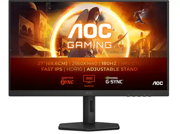 Bild 1 von AOC Q27G4XF 27 Zoll QHD Gaming Monitor (0,5 ms Reaktionszeit, 180 Hz), Schwarz