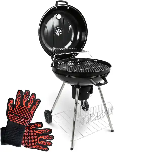 Bild 1 von deluxe4home Holzkohlegrill KUGEL 64 x 59 cm schwarz