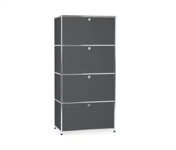 Bild 1 von Highboard Metall »CN3« mit 4 Klappenfächern, grau