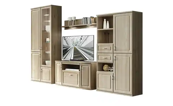 Bild 1 von Wohnwand  Jasmund ¦ holzfarben ¦ Maße (cm): B: 330 H: 216 T: 45 Kommoden & Sideboards > Wohnwände - Sconto