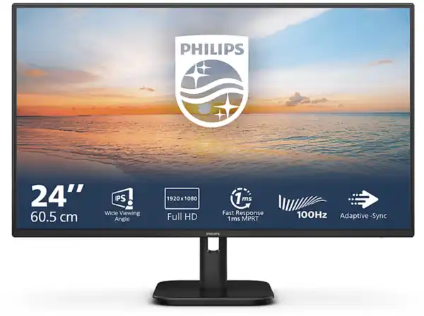 Bild 1 von PHILIPS 24E1N1100A 23,8 Zoll Full-HD Monitor (1 ms Reaktionszeit, 180 Hz), Schwarz