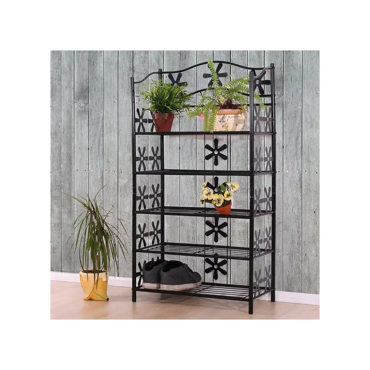 Bild 1 von Regal Metall Bücherregal Schuhregal Standregal Bern ~ 5 Böden, Höhe 112cm