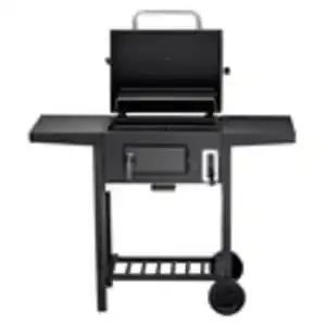 deluxe4home Holzkohlegrill GRILLWAGEN XXL 105 x 50 cm schwarz