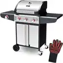 Bild 1 von deluxe4home Gasgrill GRILLWAGEN XXL 131 x 54 cm silberfarbig /schwarz