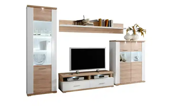 Bild 1 von Wohnwand  Toulon ¦ holzfarben ¦ Maße (cm): B: 330,3 H: 206 T: 50 Kommoden & Sideboards > Wohnwände - Sconto