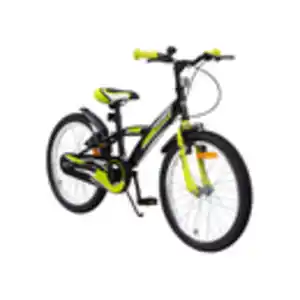 Actionbikes Kinderfahrrad Wasp 20 Zoll, Fahrradständer, Schutzbleche, verstellbar, V-Brake-Bremsen (Schwarz-Grün)