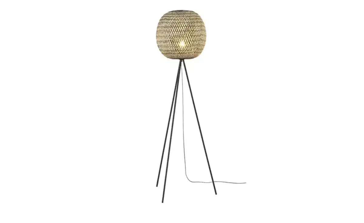 Bild 2 von KHG Stehleuchte, 1-flammig, Bambus geflochten ¦ holzfarben ¦ Maße (cm): H: 170  Ø: [48.0] Sale > Lampen-Sale - Möbel Kraft