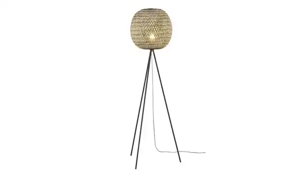 Bild 2 von KHG Stehleuchte, 1-flammig, Bambus geflochten ¦ holzfarben ¦ Maße (cm): H: 170  Ø: [48.0] Sale > Lampen-Sale - Möbel Kraft