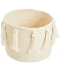 Aufbewahrungskorb Quasten, ca. 20 cm hoch, Beige