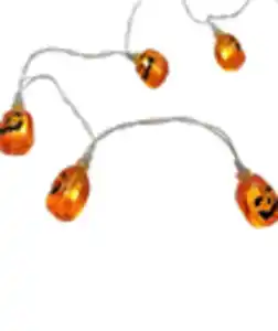 Halloween LED-Lichterkette, 10 LEDs, ca. 120 cm, orange