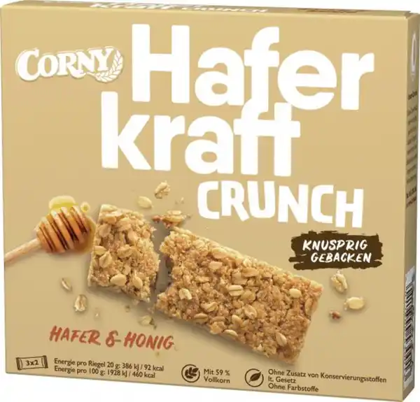 Bild 1 von Corny Müsli Riegel Haferkraft Crunch Hafer & Honig