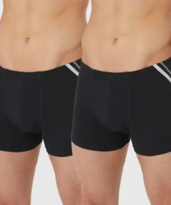 Bild 1 von Retro Boxershorts mit Kontrastnähten, 2er-Pack, X-Mail, schwarz