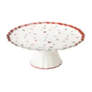 Villeroy & Boch Tortenplatte Toy´s Delight, Mehrfarbig, Rot, Weiß, Keramik, Weihnachten, rund, 20 cm, Tischkultur & Servieren, Servierplatten