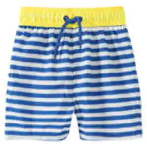 Jungen Badeshorts im gestreiften Dessin BLAU / WEISS