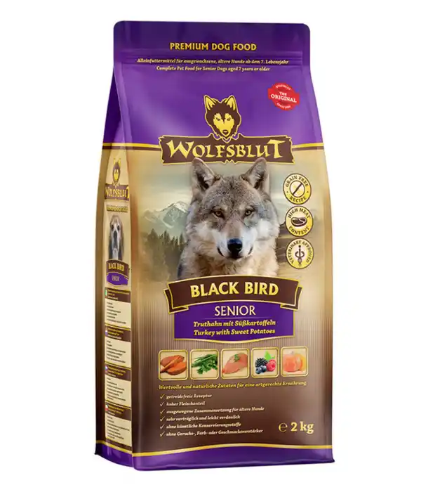 Bild 1 von WOLFSBLUT Trockenfutter für Hunde Black Bird, Senior, Truthahn & Süßkartoffel