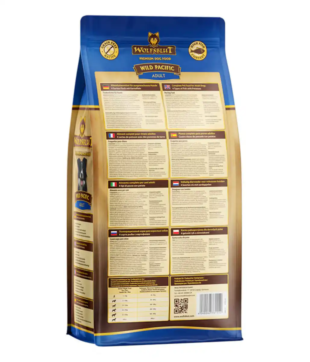 Bild 2 von WOLFSBLUT Trockenfutter für Hunde Wild Pacific, Adult, 4 Sorten Fisch & Kartoffeln