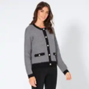 Damen-Strickjacke mit Knopfleiste, Black