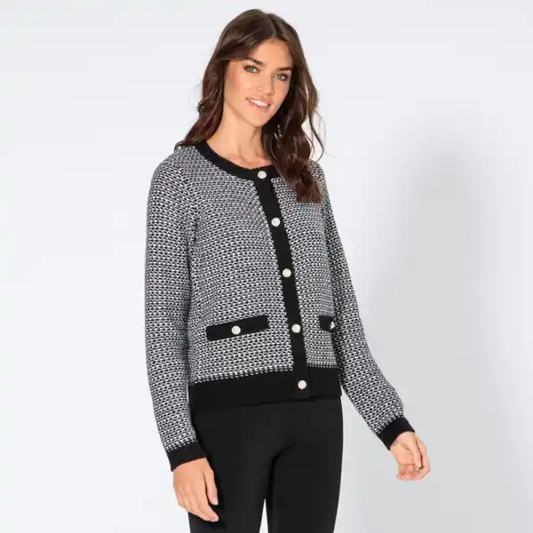 Bild 1 von Damen-Strickjacke mit Knopfleiste, Black