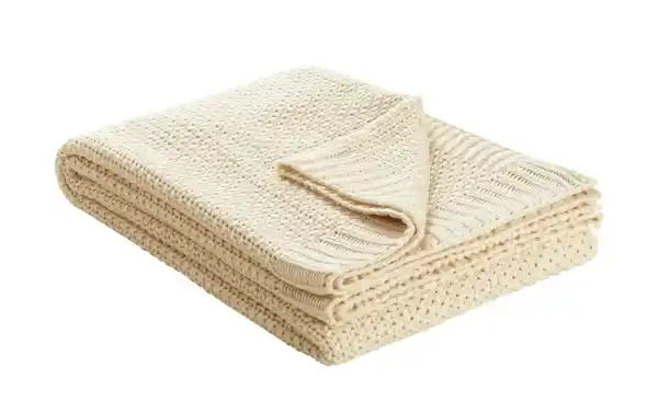 Bild 1 von como Strickplaid  Lynn ¦ beige ¦ Maße (cm): B: 130 Heimtextilien > Kuscheldecken - Möbel Kraft