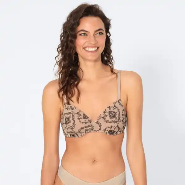 Bild 1 von Damen-Bügel-BH mit Print, NKD-ALINA, 2er-Pack, Beige