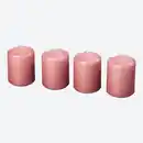 Bild 1 von Stumpenkerzen in verschiedenen Farbvarianten, 4er-Pack, ca. 70x48mm, Pink