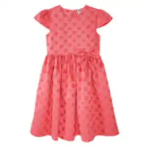 Festliches Mädchen Kleid mit Punkte-Allover PINK