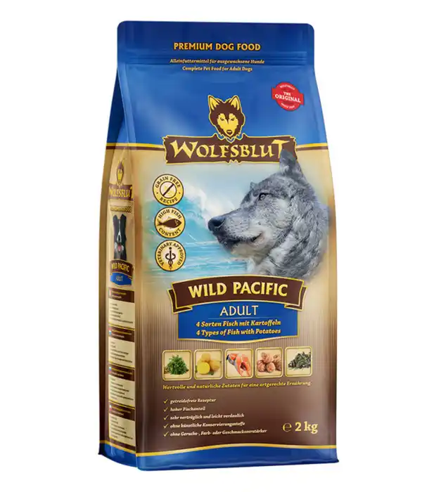 Bild 1 von WOLFSBLUT Trockenfutter für Hunde Wild Pacific, Adult, 4 Sorten Fisch & Kartoffeln