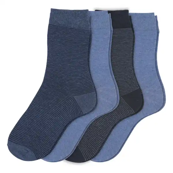 Bild 1 von 4 Paar Herren Socken im Muster-Mix MARINE