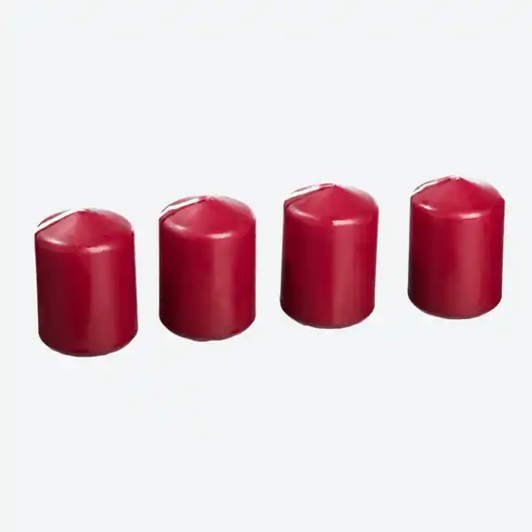 Bild 1 von Stumpenkerzen in unterschiedlichen Farben, 4er-Pack, ca. 70x48mm, Dark-red