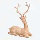 Bild 1 von Deko-Hirsch in Holzoptik, sitzend, ca. 11,5x6,5x14cm, Brown