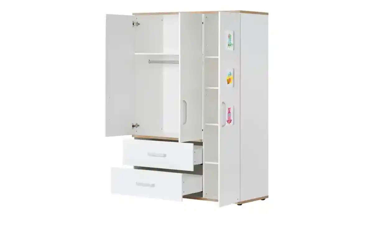 Bild 2 von Mia & Mo Kleiderschrank  Clea ¦ weiß ¦ Maße (cm): B: 135 H: 193 T: 55 Schränke > Kleiderschränke > Drehtürenschränke - Möbel Kraft
