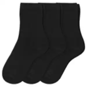 3 Paar Damen Socken mit Komfortbund SCHWARZ