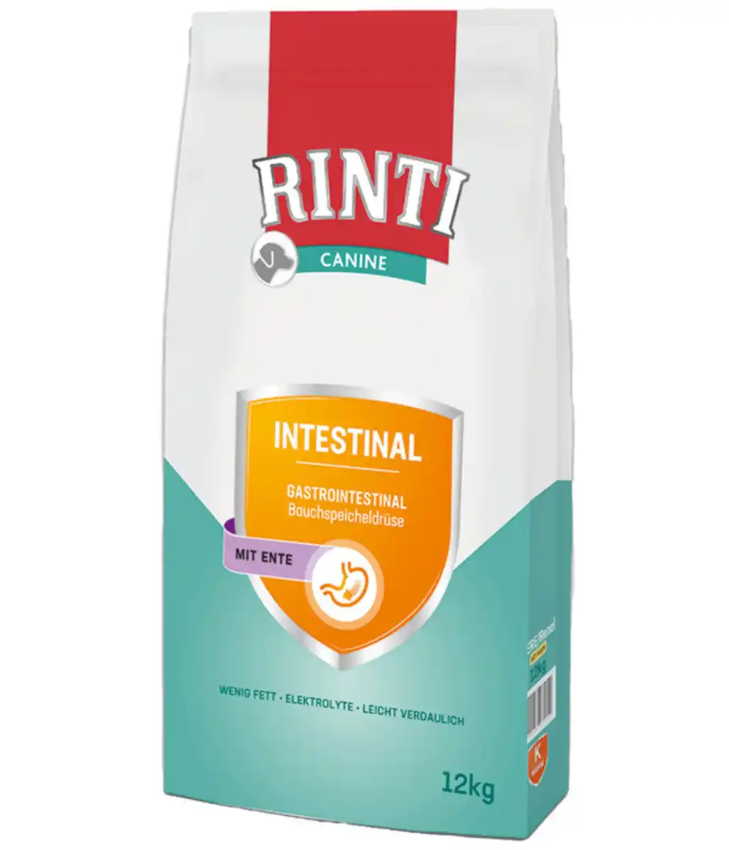 Bild 1 von RINTI Canine Trockenfutter für Hunde Intestinal Bauchspeicheldrüse, Ente