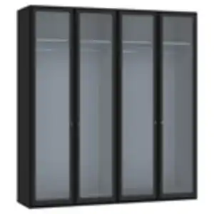 Jutzler Drehtürenschrank, Schwarz, Holzwerkstoff, 2 Fächer, 203x220x59 cm, Typenauswahl, Beimöbel erhältlich, umfangreiches Zubehör in verschiedenen Holzarten Größen Holzdekoren individuell pl