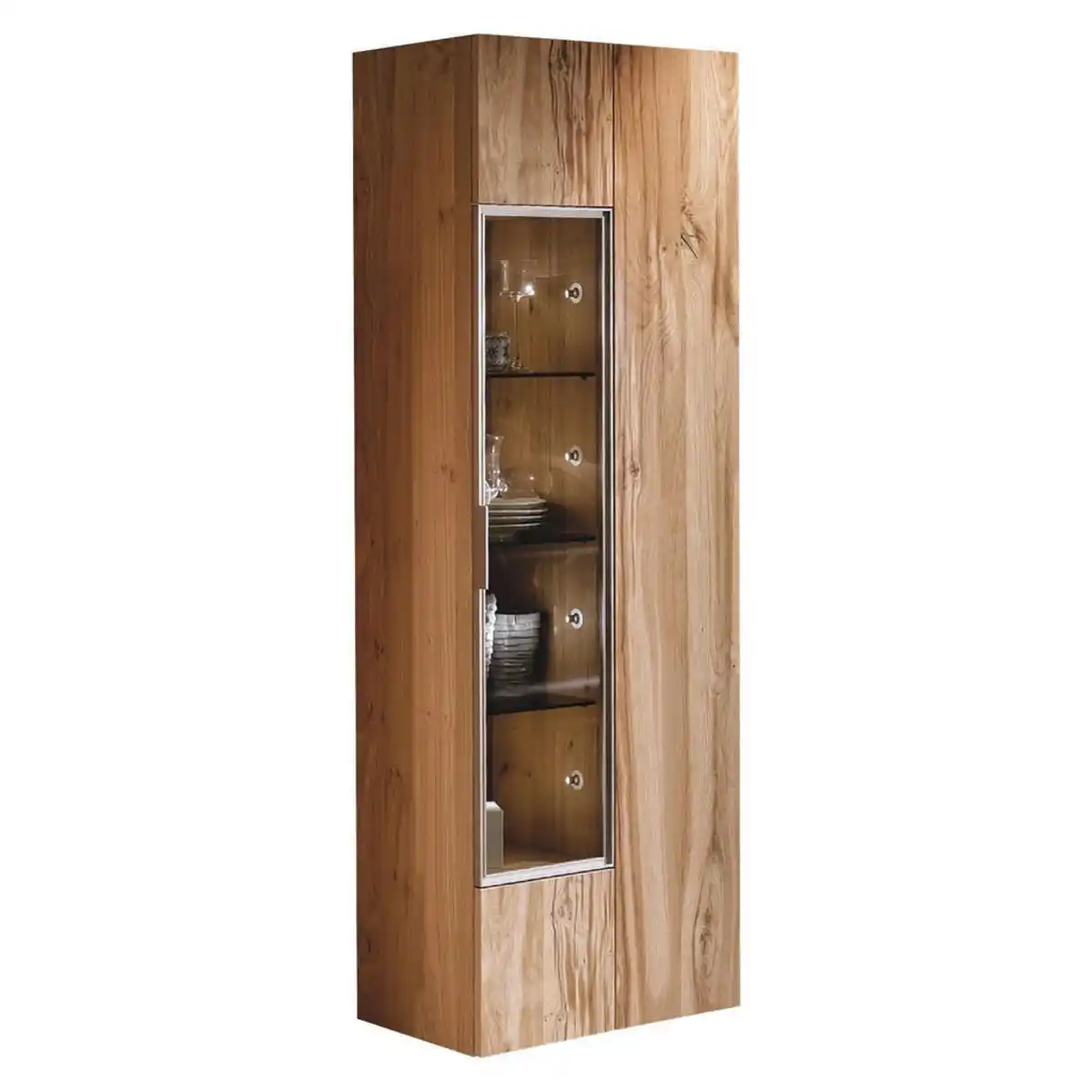 Bild 1 von Voglauer Vitrine, Eiche, Metall, Altholz, Eiche, furniert, mehrschichtige Massivholzplatte (Tischlerplatte), 8 Fächer, 61x194x42 cm, Goldenes M, Made in Austria, Typenauswahl, Beimöbel erhältlich,