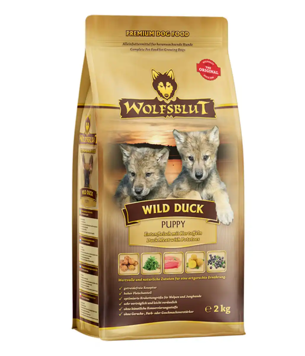 Bild 1 von WOLFSBLUT Trockenfutter für Hunde Wild Duck, Puppy, Ente & Kartoffeln