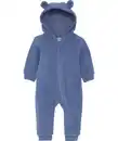 Bild 1 von Newborn Fleece-Strampler, Ergee, Kapuze mit Ohren-Applikationen, blau