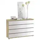 Bild 1 von Moderano Kommode, Weiß, Sonoma Eiche, Kunststoff, 4 Schubladen, 120x80x40 cm, Lga, Goldenes M, BQ - Bündnis für Qualität, Made in Germany, Typenauswahl, in verschiedenen Holzdekoren erhältlich,