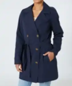 Zweireihiger Trenchcoat, Janina, Knopfleiste, dunkelblau