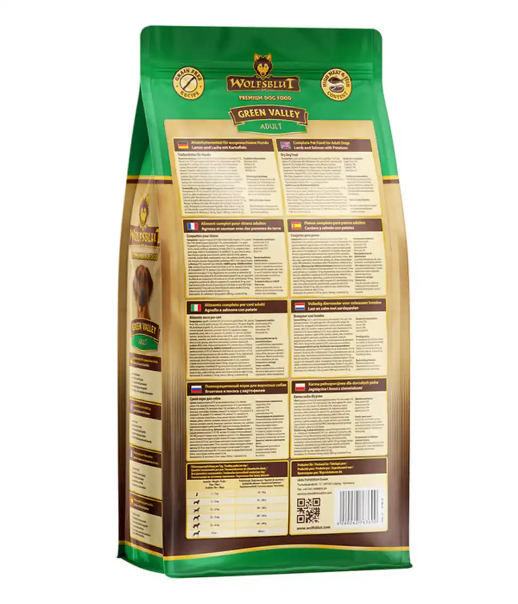 Bild 2 von WOLFSBLUT Trockenfutter für Hunde Green Valley, Adult, Lamm & Lachs