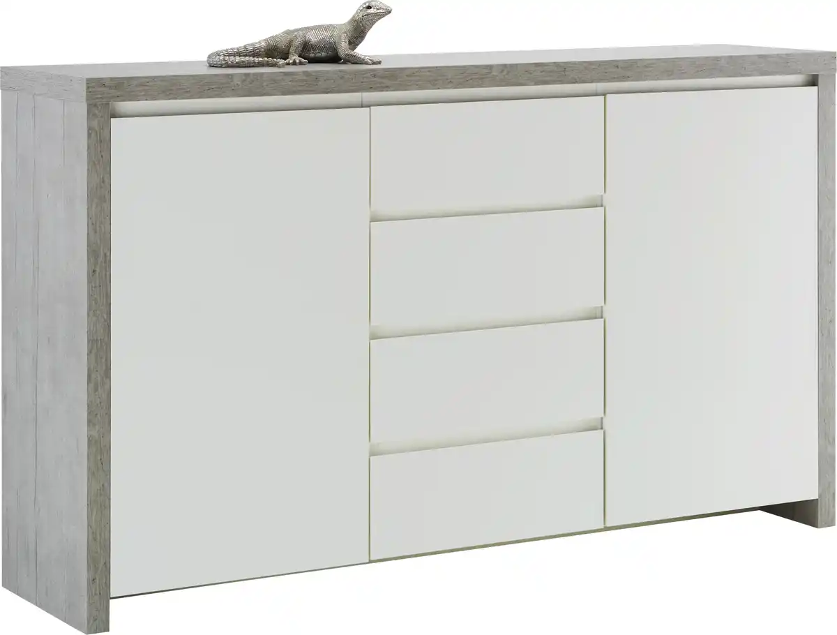 Bild 1 von Sideboard in Weiß Hochglanz/Betonoptik, Weiß