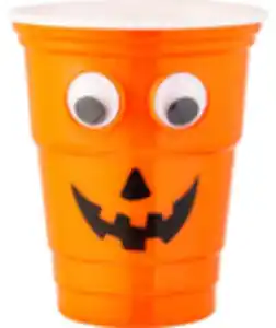 Halloween Trinkbecher, verschiedene Designs, neon orange