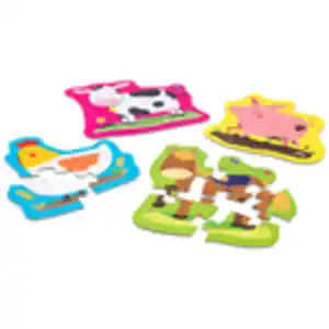 Baby Puzzle mit Farm-Motiven WEISS / BUNT