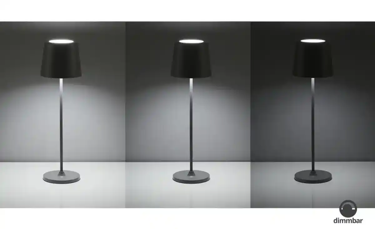 Bild 3 von Akku-Tischleuchte, IP44 ¦ grau ¦ Maße (cm): H: 37  Ø: [10.0] Lampen & Leuchten > Außenleuchten - Möbel Kraft