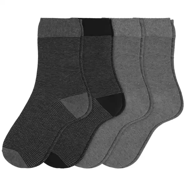 Bild 1 von 4 Paar Herren Socken im Muster-Mix GRAU